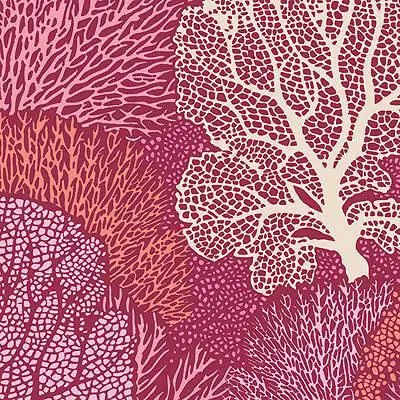Tilda Cotton Beach - Fat Quarter Pack - Coral (5)