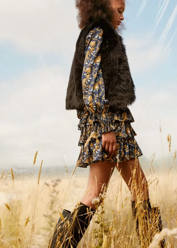 Toscana Shearling Reversible Cropped Gilet