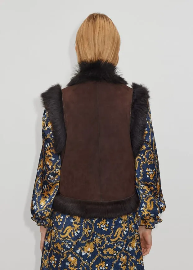 Toscana Shearling Reversible Cropped Gilet