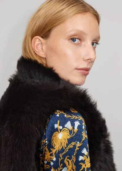 Toscana Shearling Reversible Cropped Gilet