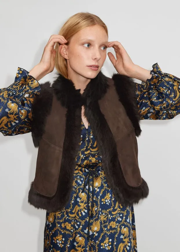 Toscana Shearling Reversible Cropped Gilet