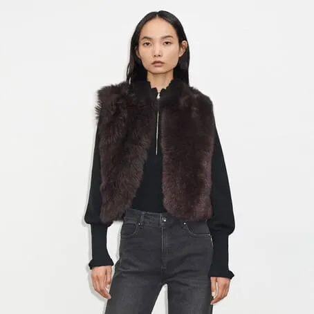 Toscana Shearling Reversible Cropped Gilet