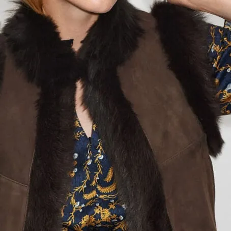 Toscana Shearling Reversible Cropped Gilet