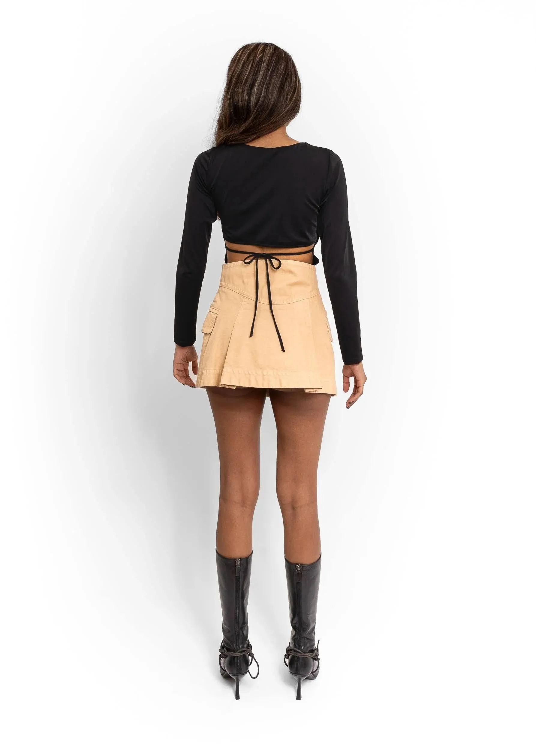Trench coat mini skirt
