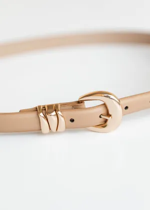 Triple Metal Keeper Leather Belt