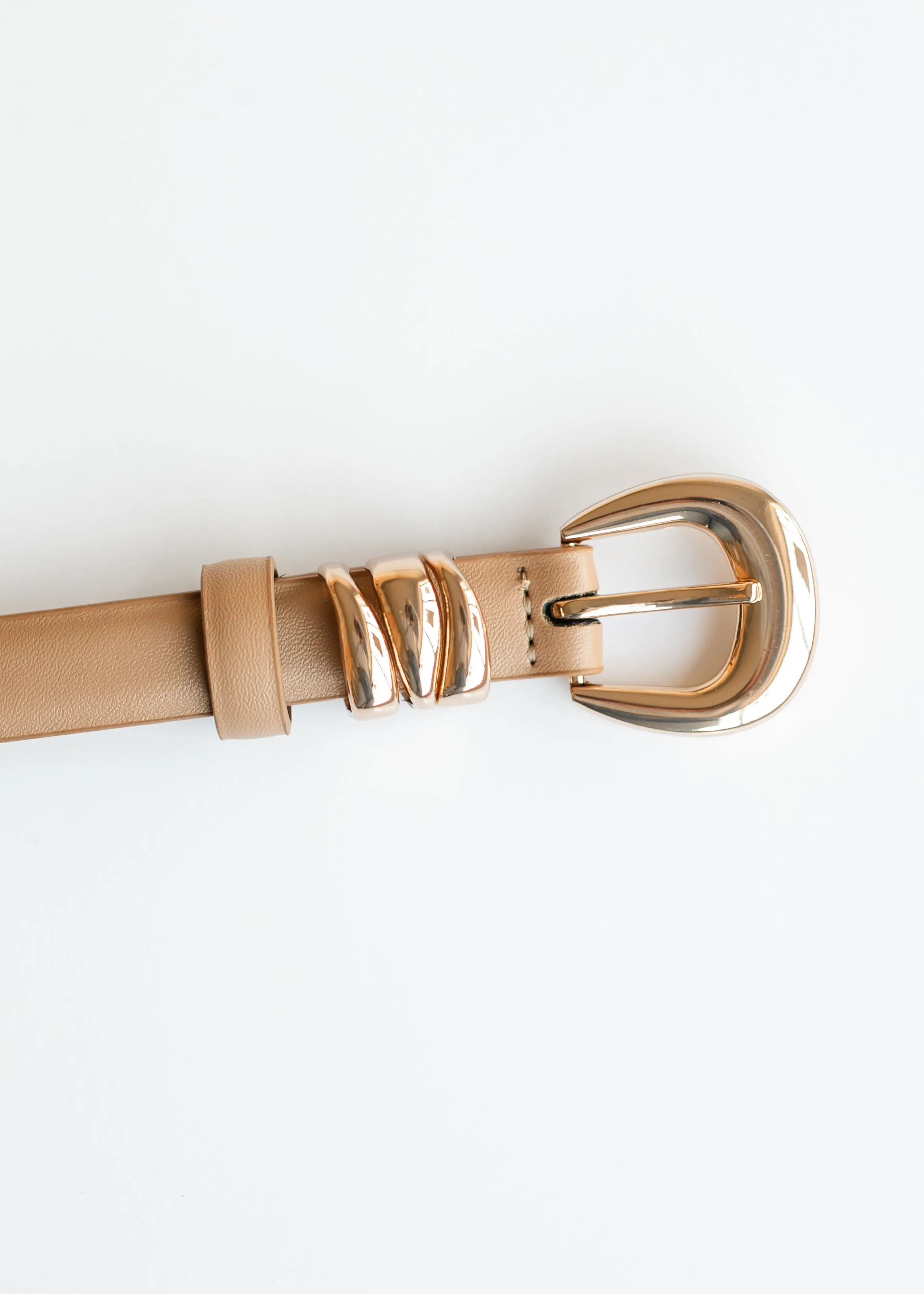 Triple Metal Keeper Leather Belt