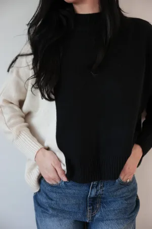 Two-Tone Contrast Sweater-Final Sale