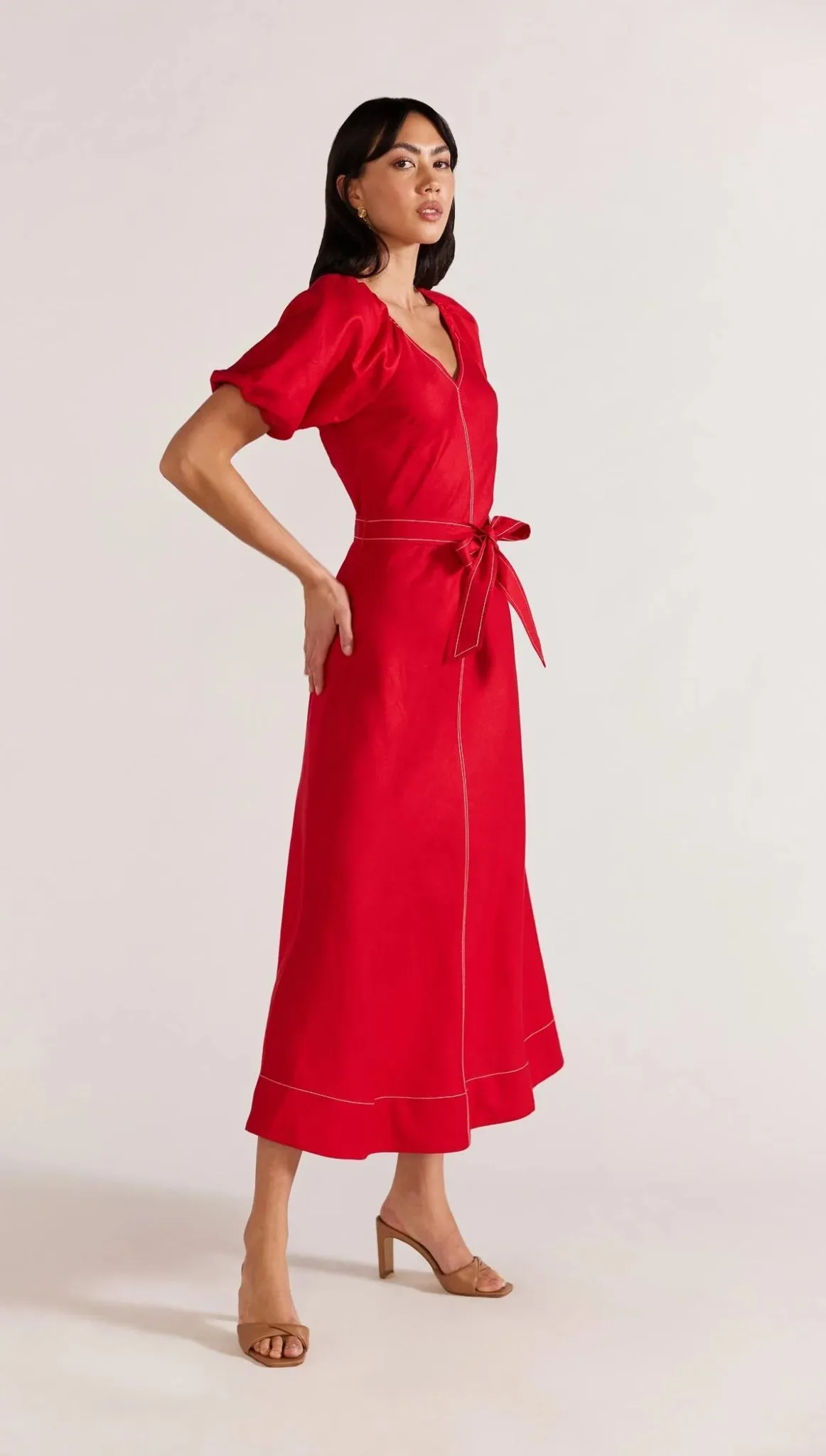 Valencia Belted Midi Dress