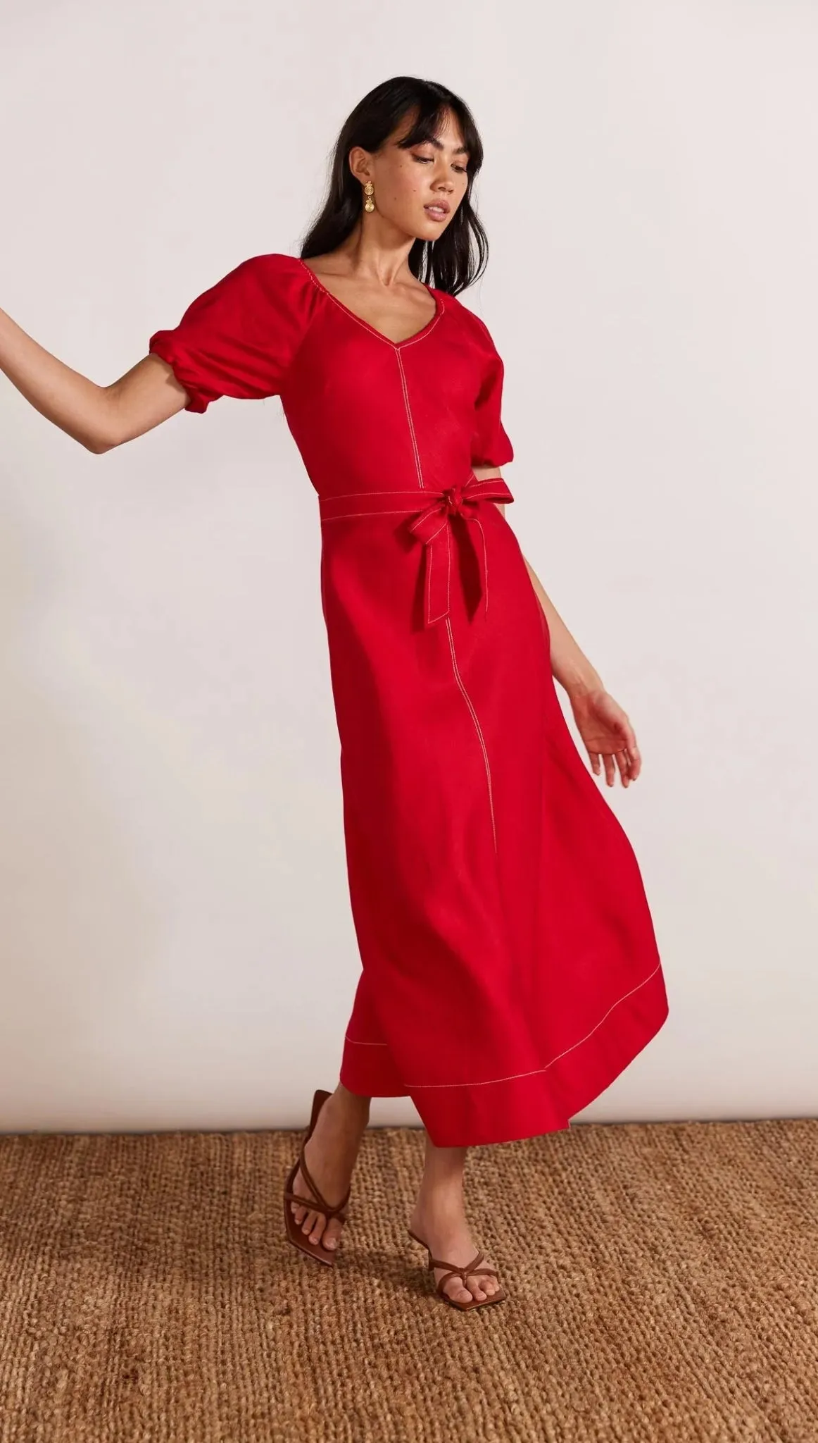 Valencia Belted Midi Dress