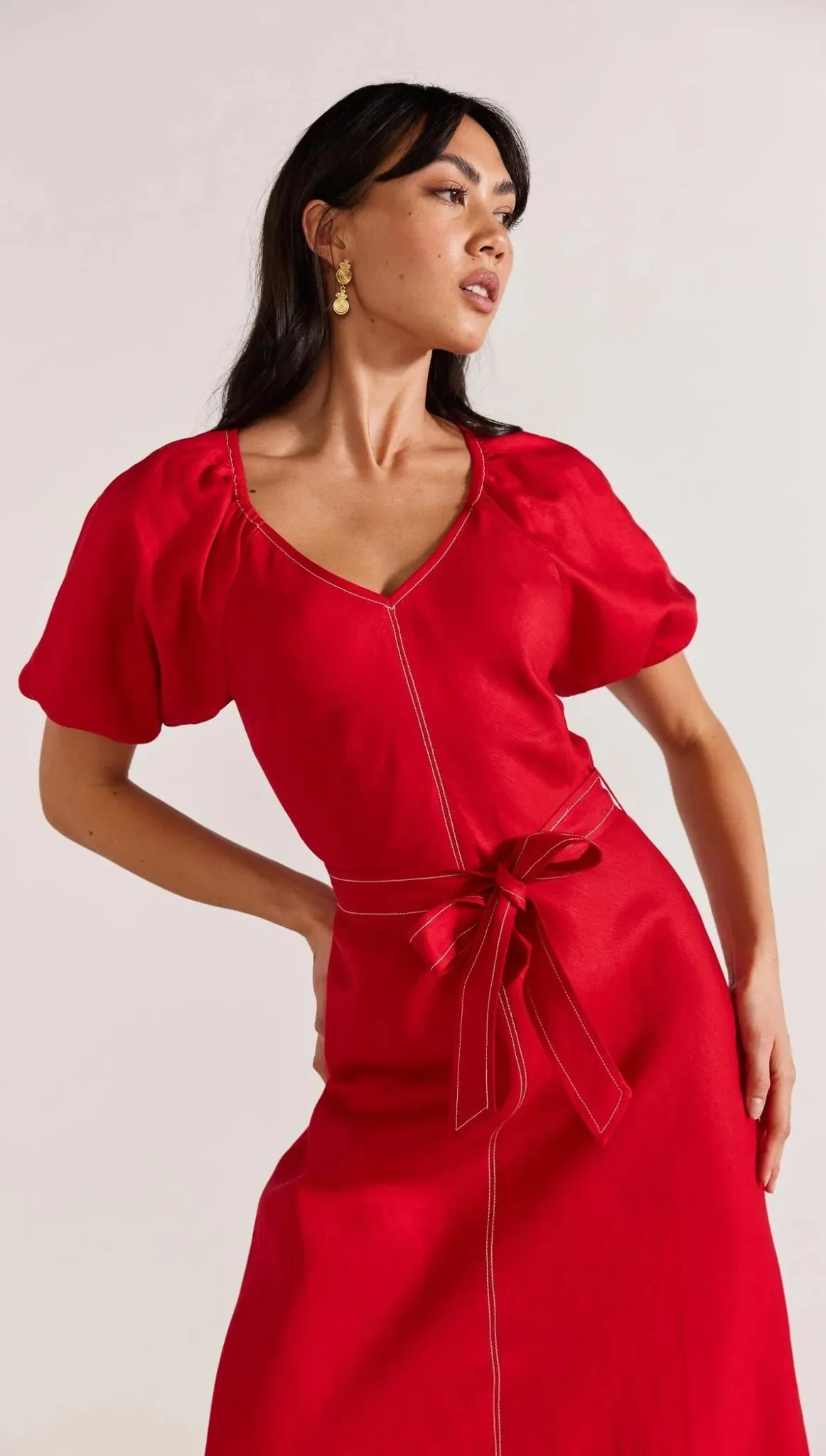 Valencia Belted Midi Dress