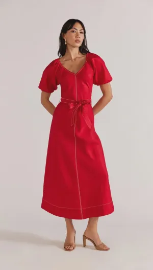 Valencia Belted Midi Dress