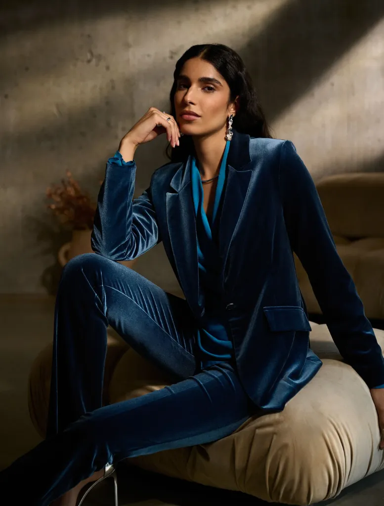 Velvet Fitted Blazer  - Nightfall