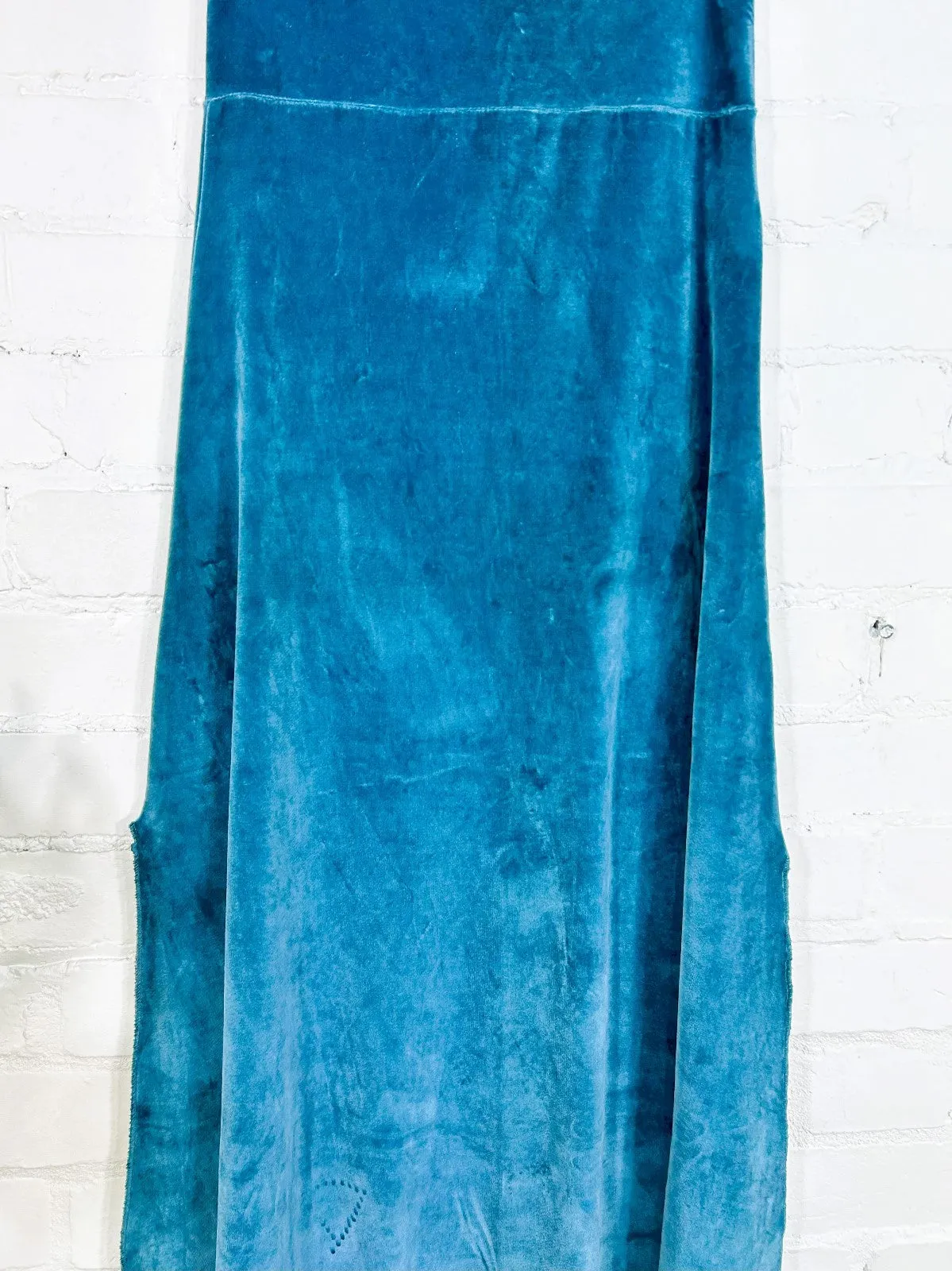 Velvet Long Skirt with Side Splits