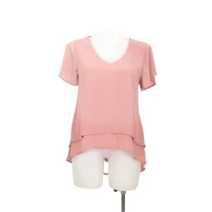 Vine Apparel SHELL PINK Flutter Layered Top - Size 14