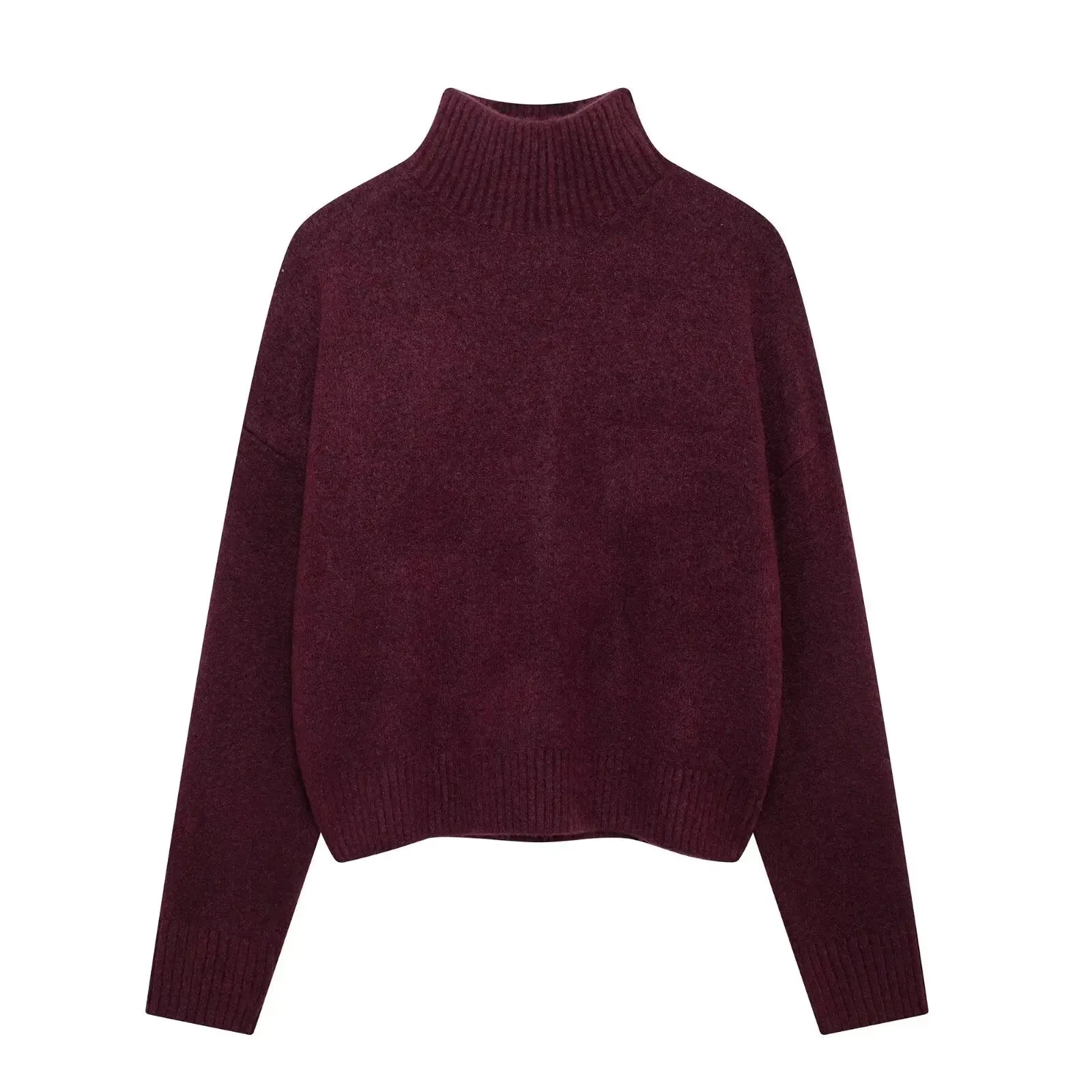 Vintage Burgundy Turtleneck Sweater Casual