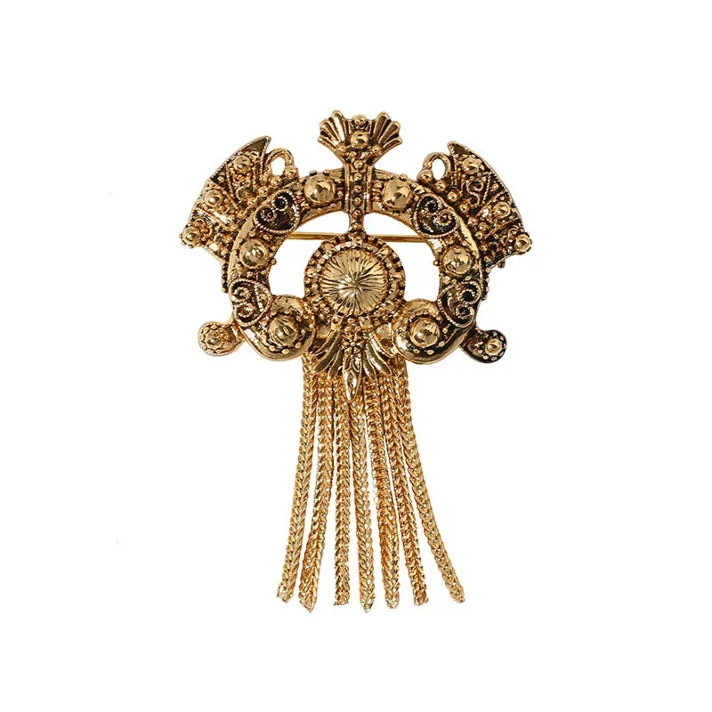 Vintage Openwork Fringed Brooch