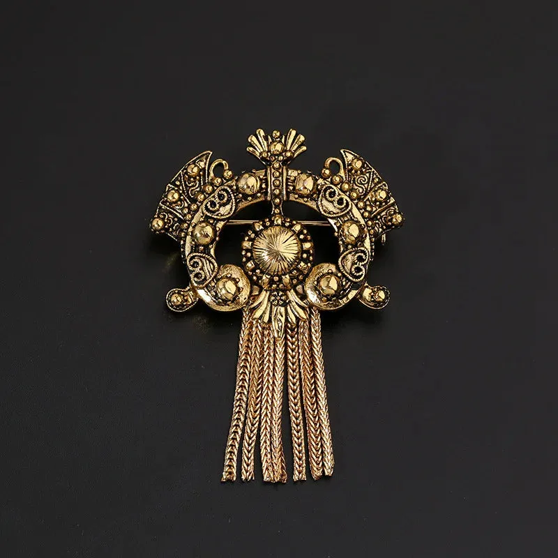 Vintage Openwork Fringed Brooch