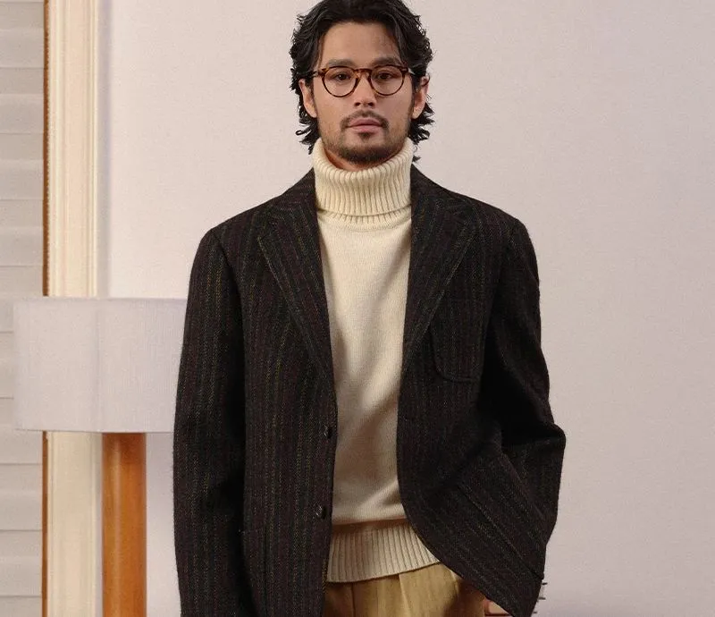 Vintage Striped Wool Blazer