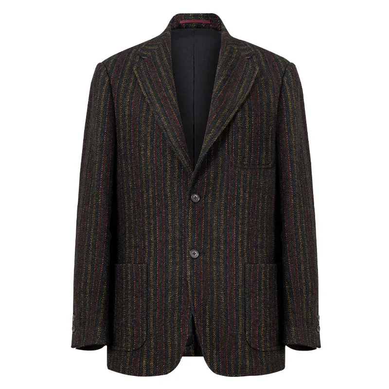 Vintage Striped Wool Blazer