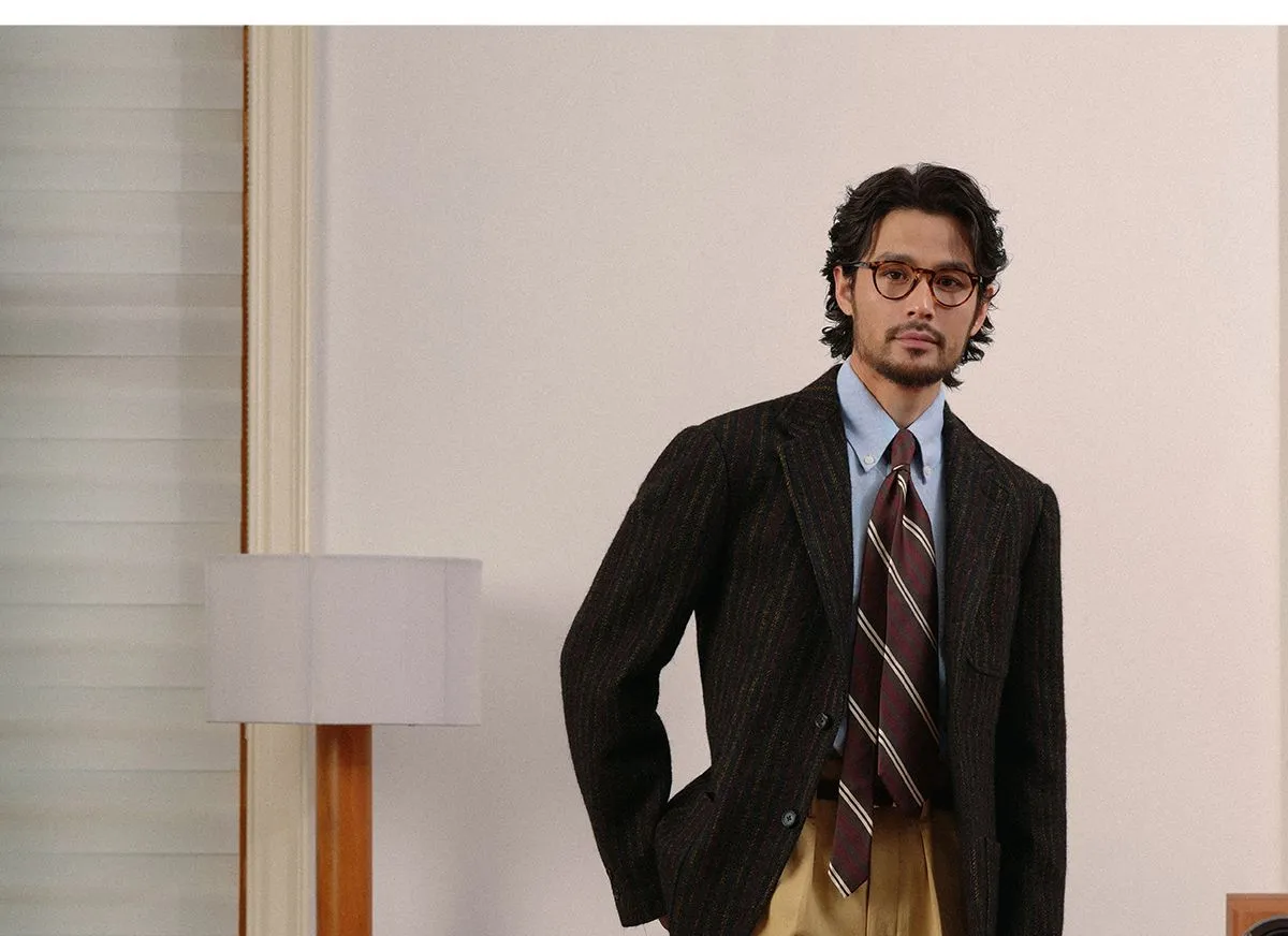 Vintage Striped Wool Blazer