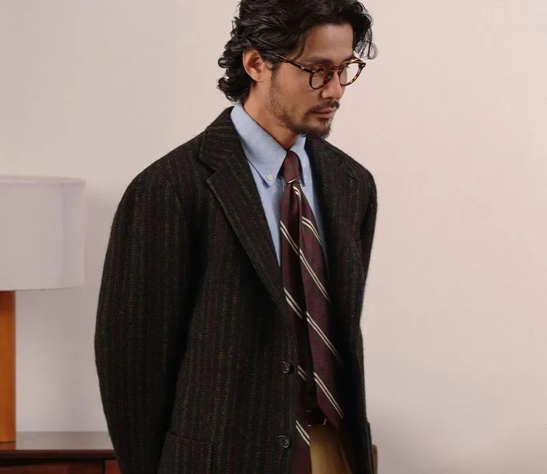 Vintage Striped Wool Blazer