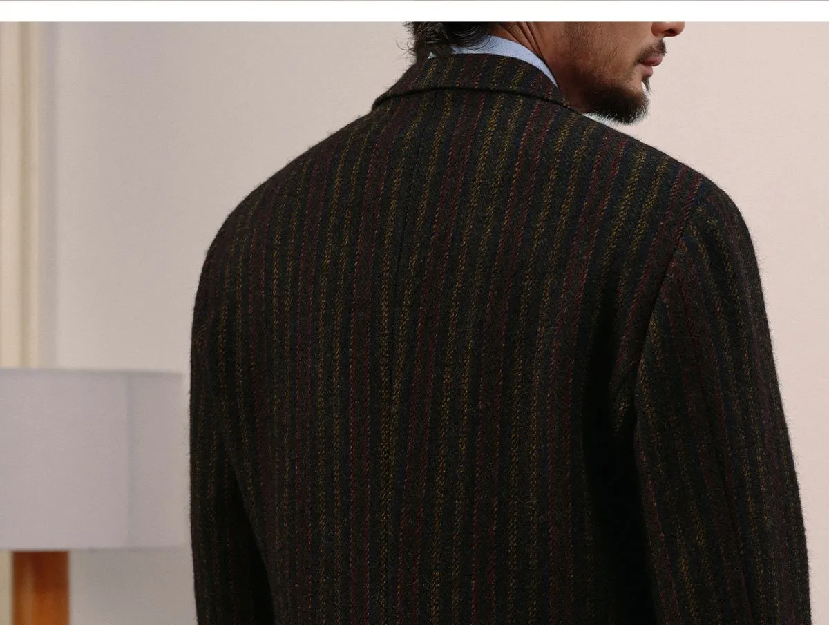 Vintage Striped Wool Blazer