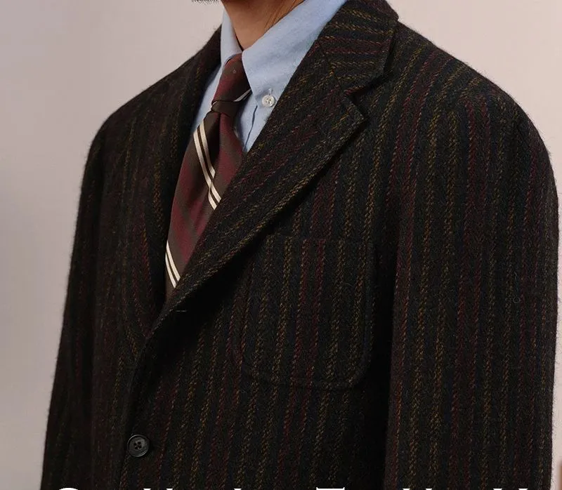 Vintage Striped Wool Blazer