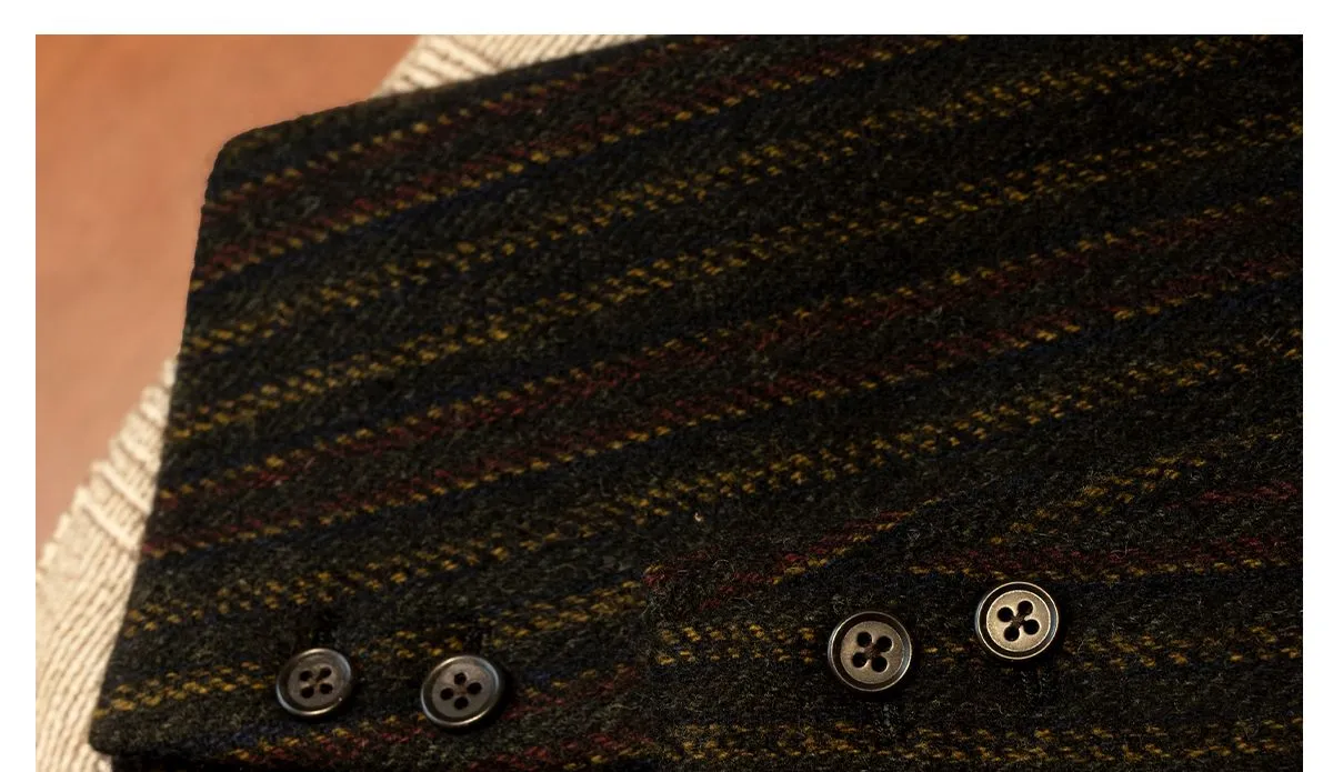 Vintage Striped Wool Blazer