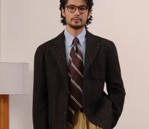 Vintage Striped Wool Blazer