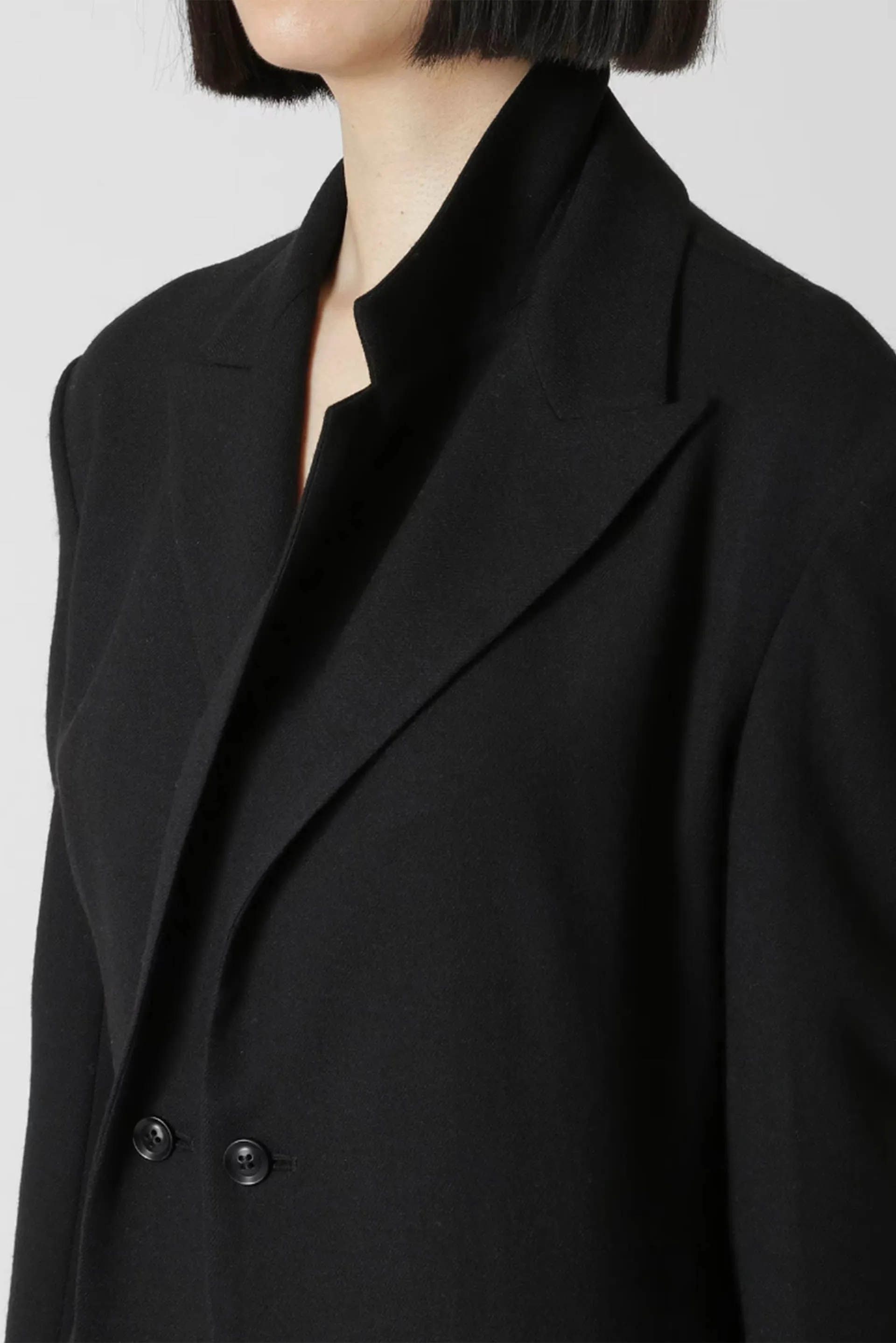 Wash-Treated Wool Rayon Double Left Panel Jacket