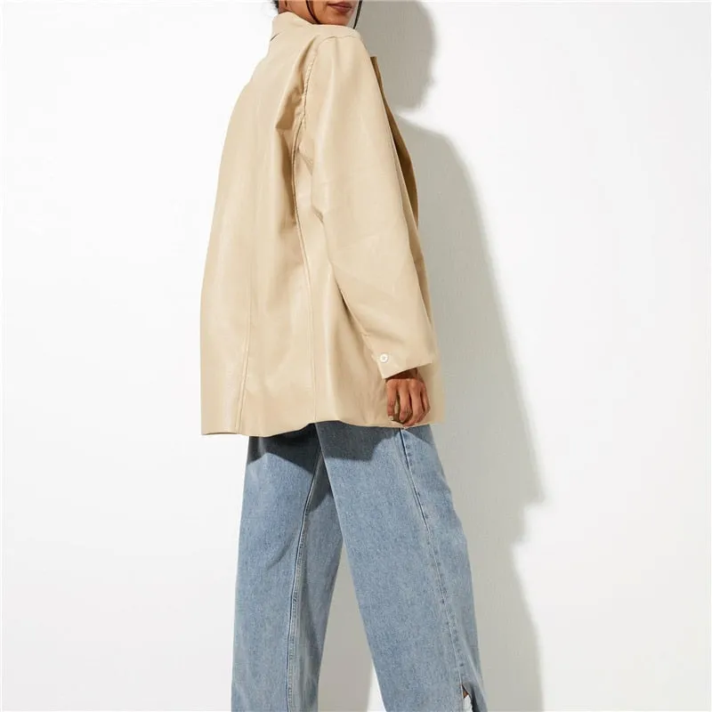 Wesley Casual Faux Leather Blazers - 5 Colors