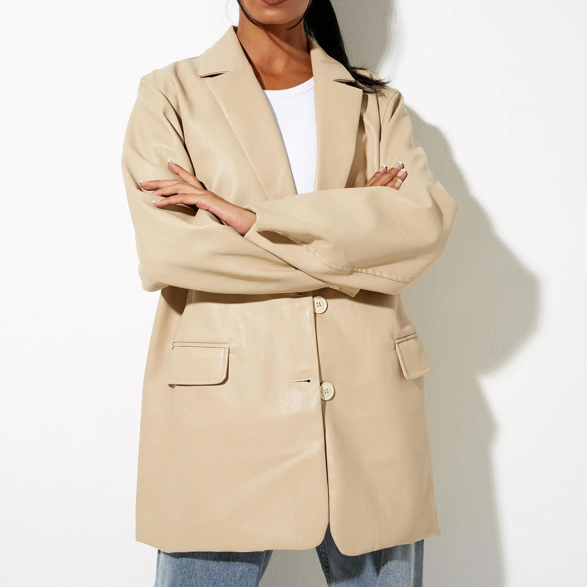 Wesley Casual Faux Leather Blazers - 5 Colors