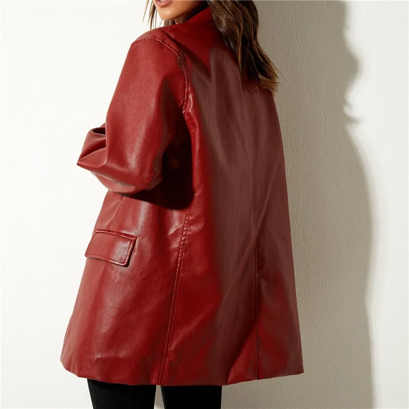 Wesley Casual Faux Leather Blazers - 5 Colors