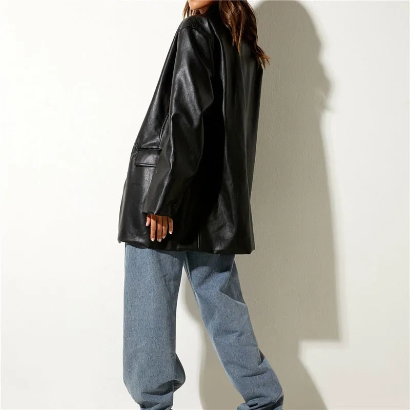 Wesley Casual Faux Leather Blazers - 5 Colors
