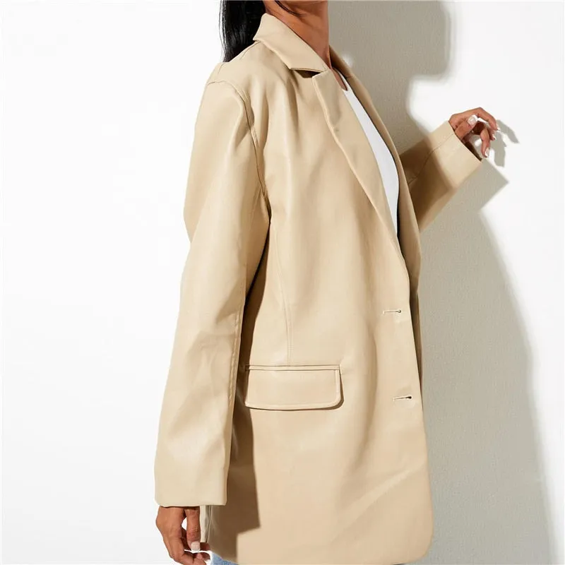 Wesley Casual Faux Leather Blazers - 5 Colors