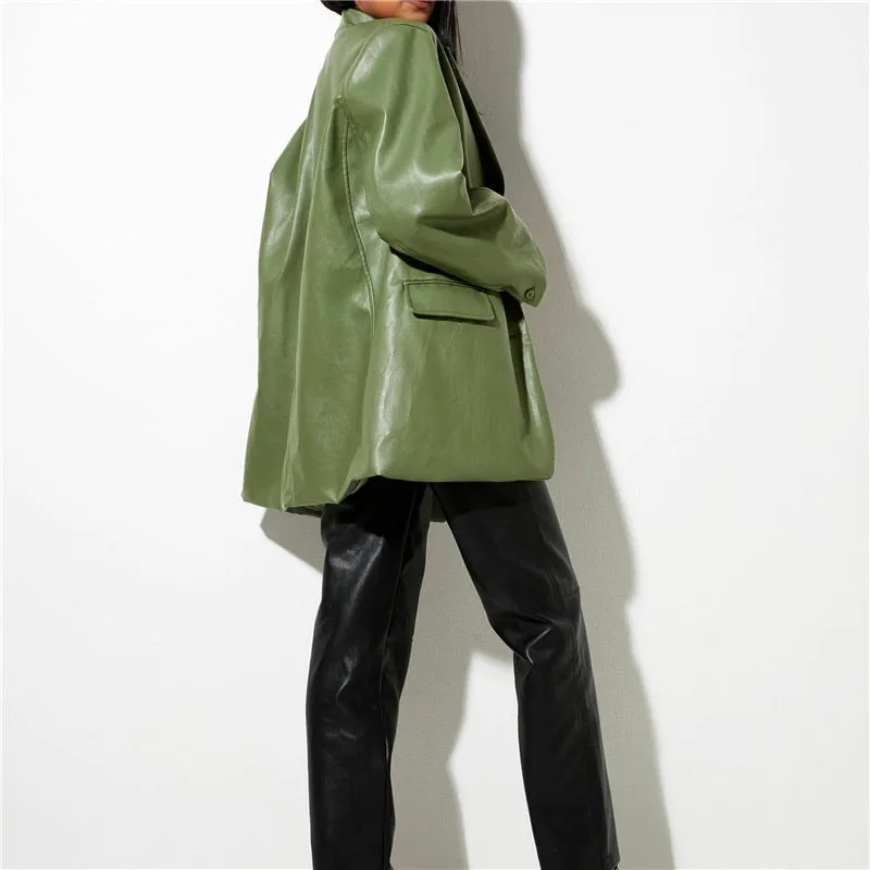Wesley Casual Faux Leather Blazers - 5 Colors