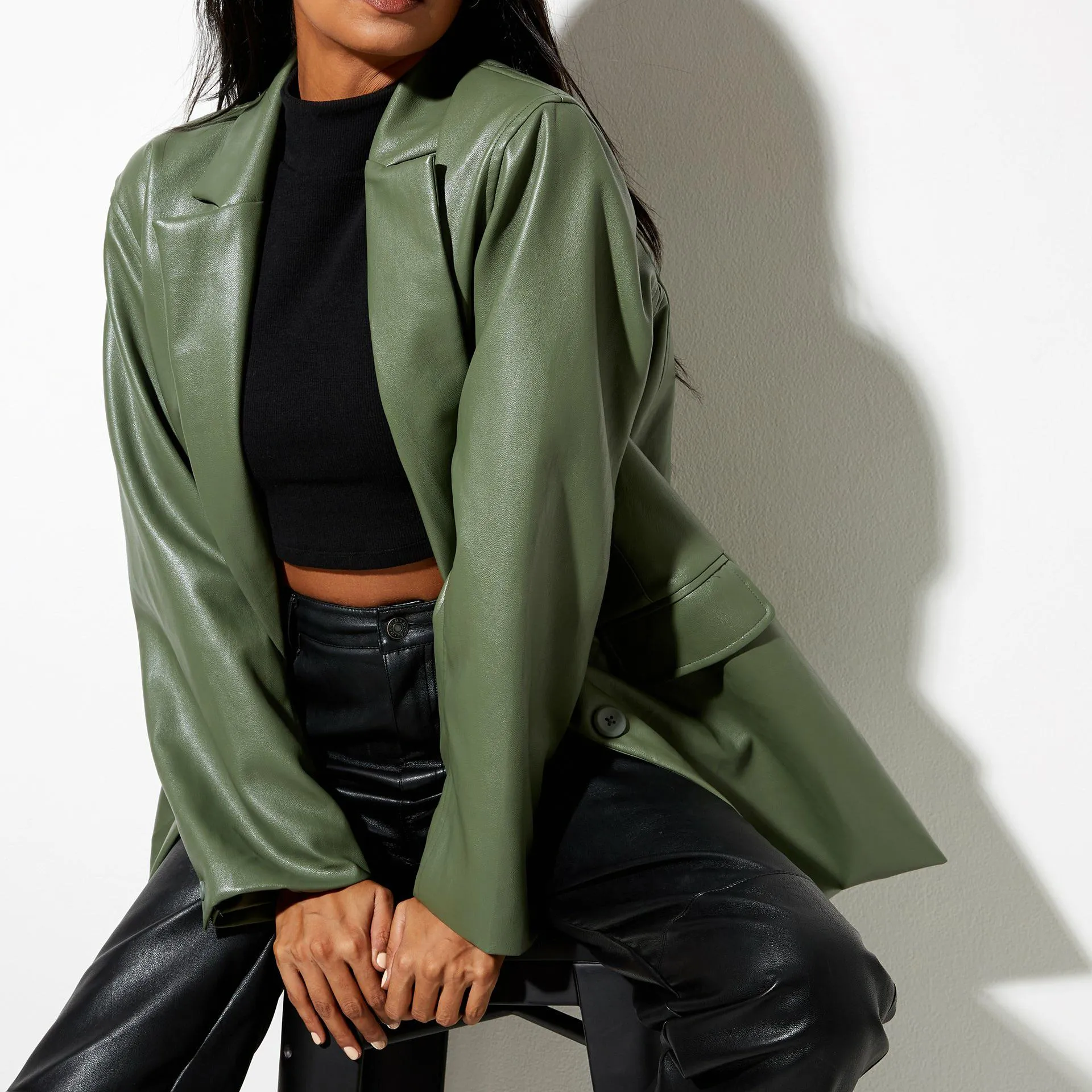 Wesley Casual Faux Leather Blazers - 5 Colors