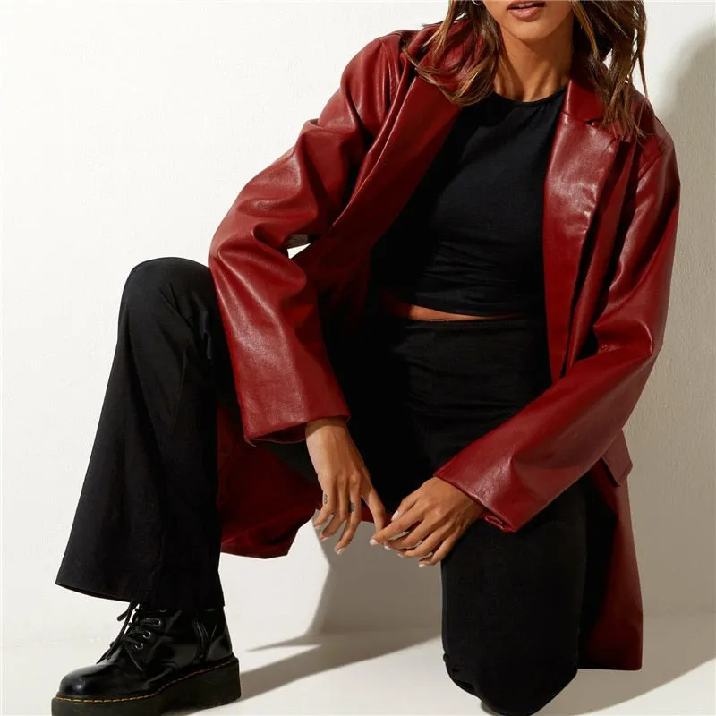 Wesley Casual Faux Leather Blazers - 5 Colors