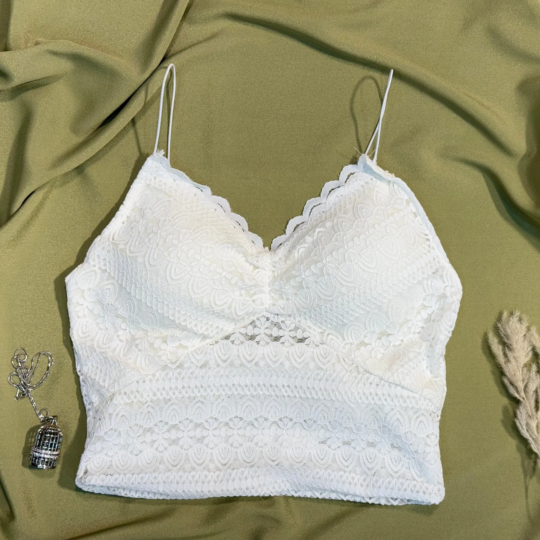 White Lace Camisole Top