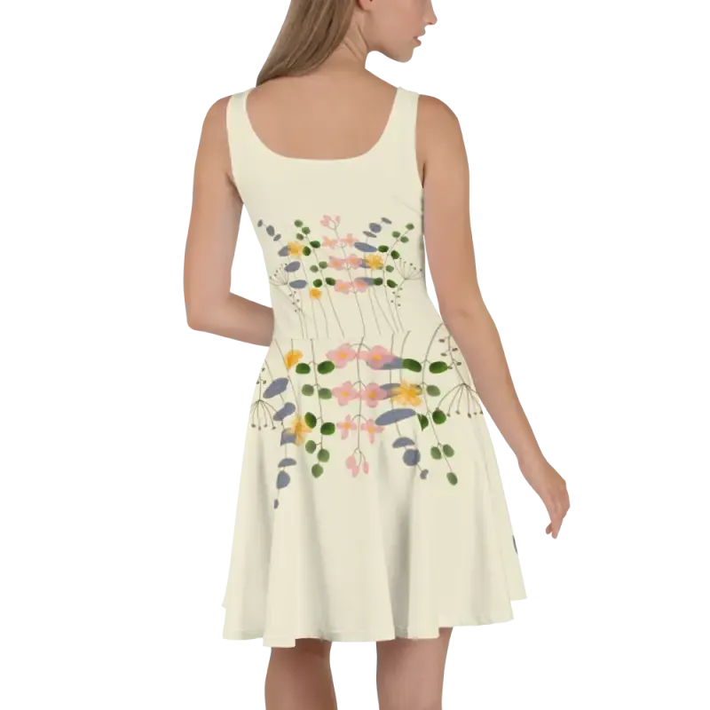 Wild Flowers Skater Dress with Flared Skirt
