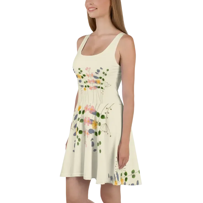 Wild Flowers Skater Dress with Flared Skirt