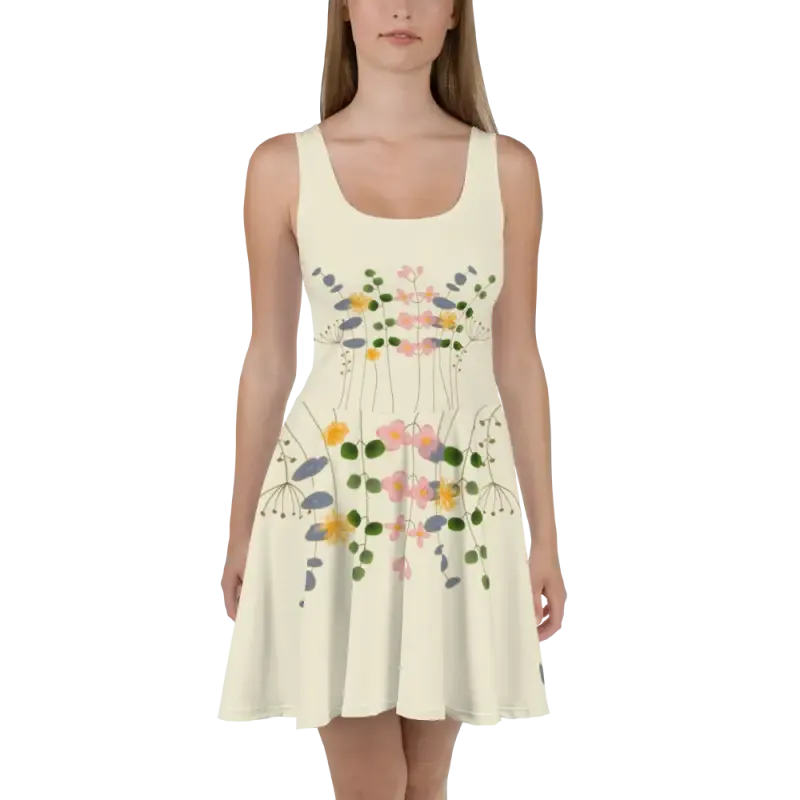 Wild Flowers Skater Dress with Flared Skirt