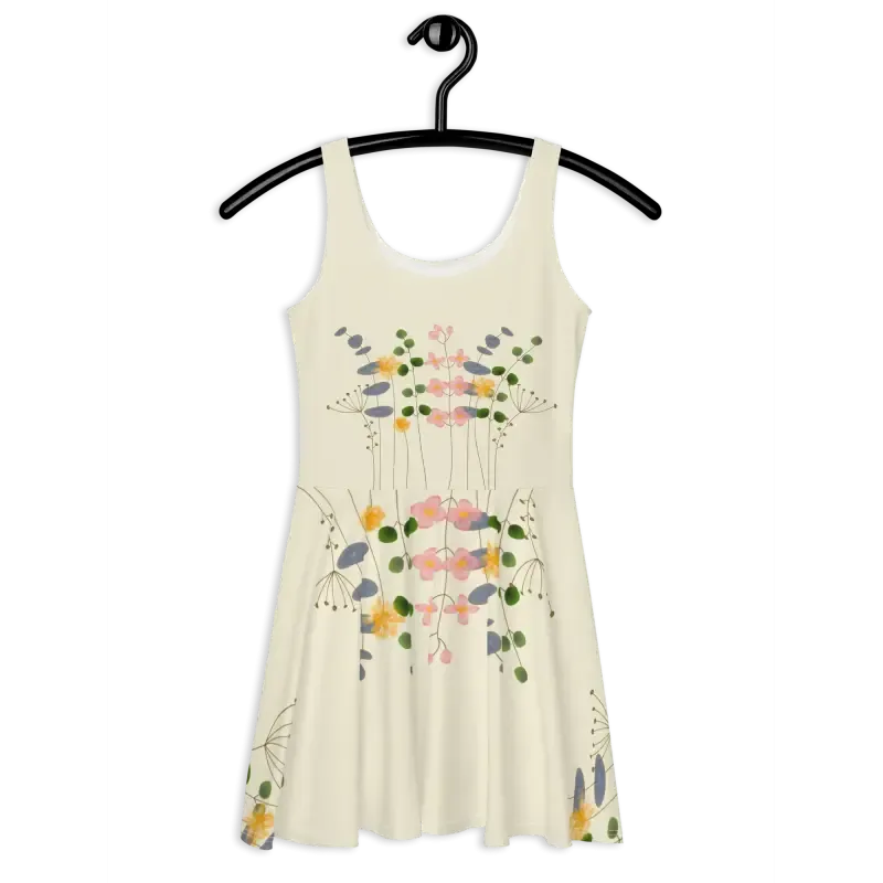 Wild Flowers Skater Dress with Flared Skirt