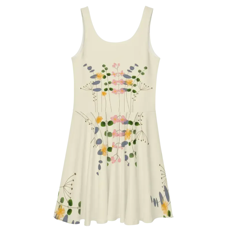 Wild Flowers Skater Dress with Flared Skirt
