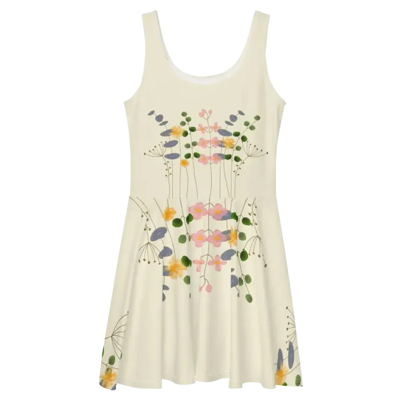 Wild Flowers Skater Dress with Flared Skirt