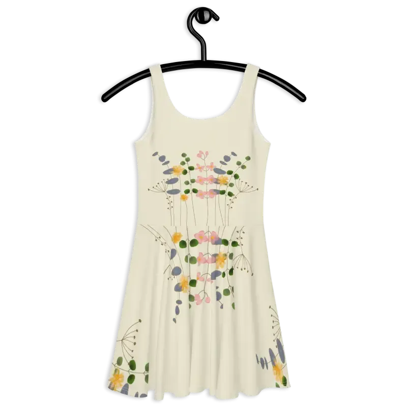 Wild Flowers Skater Dress with Flared Skirt