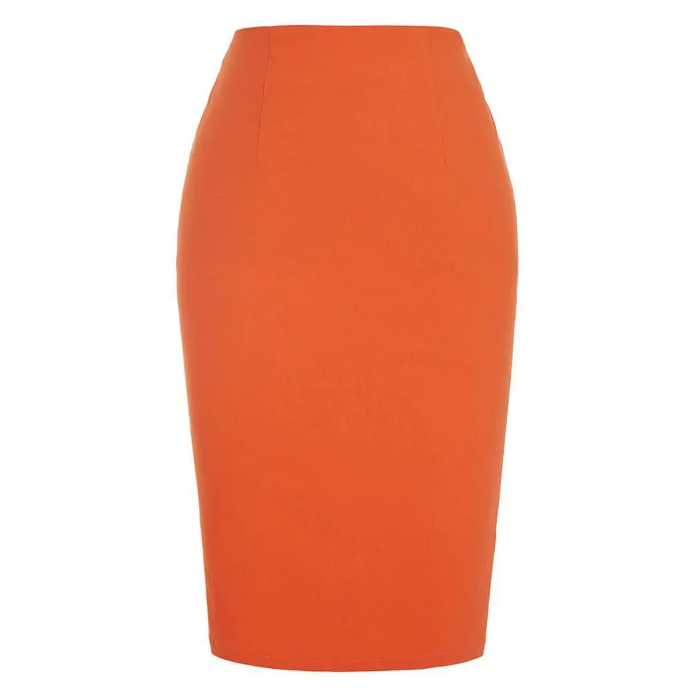Women Skirts Fashion High Waist Bodycon Pencil Skirt Faldas Vintage Saia Midi Plus Size Jupe Skirts Womens
