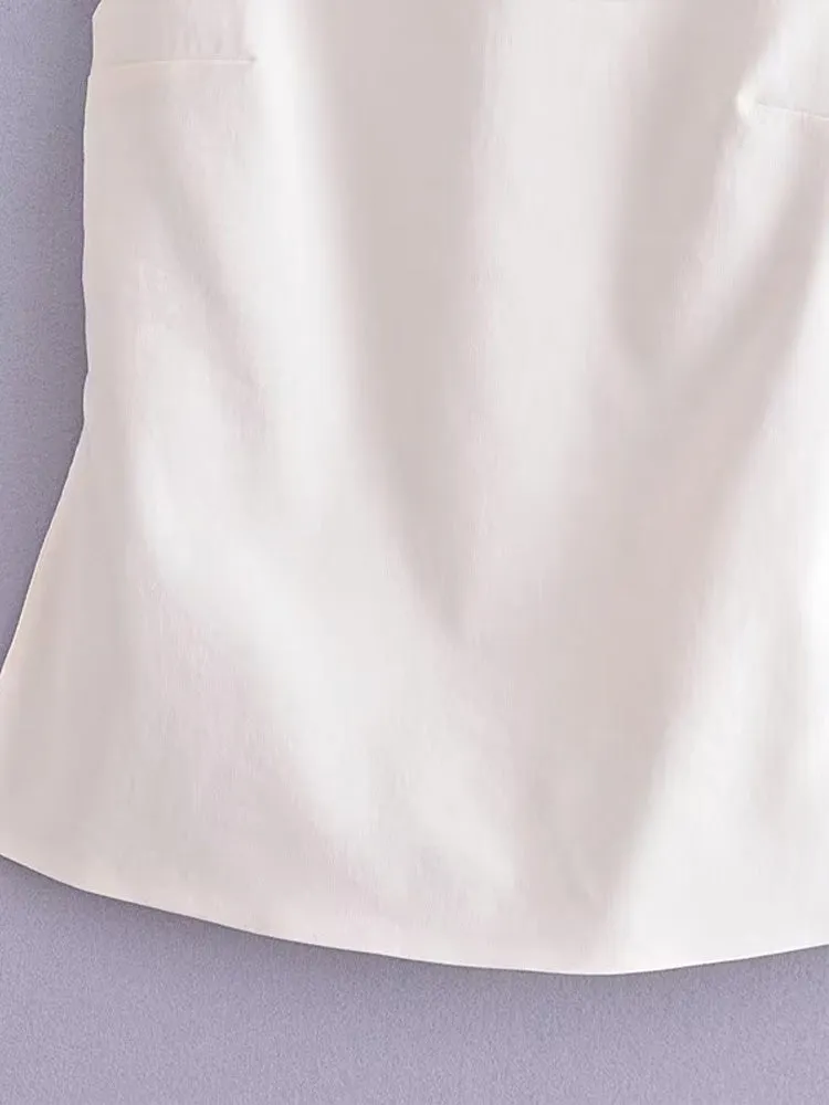 Women's Backless Square Neck Spaghetti Strap Tank Top