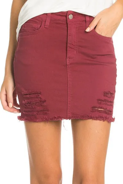 Women's Distressed Jeans Mini Skirts Vintage Denim