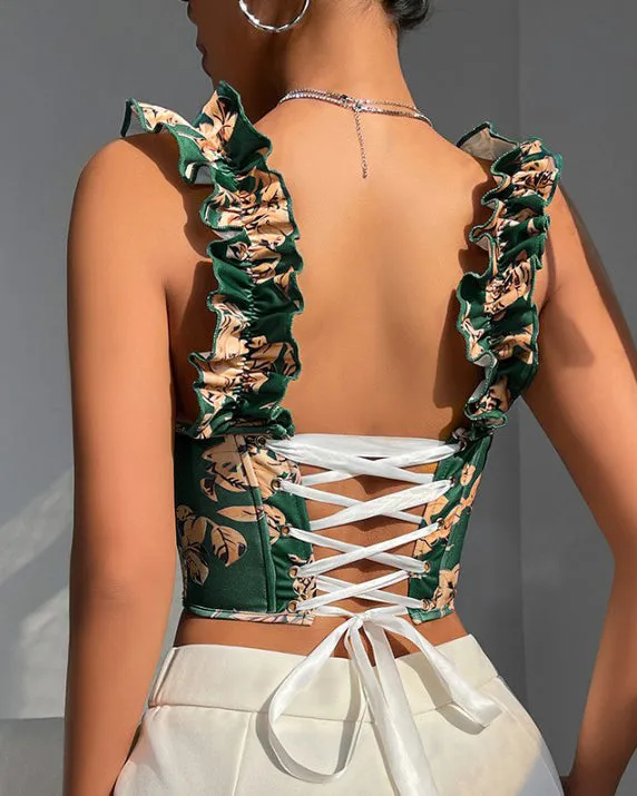 Women's Printed Corset Vest